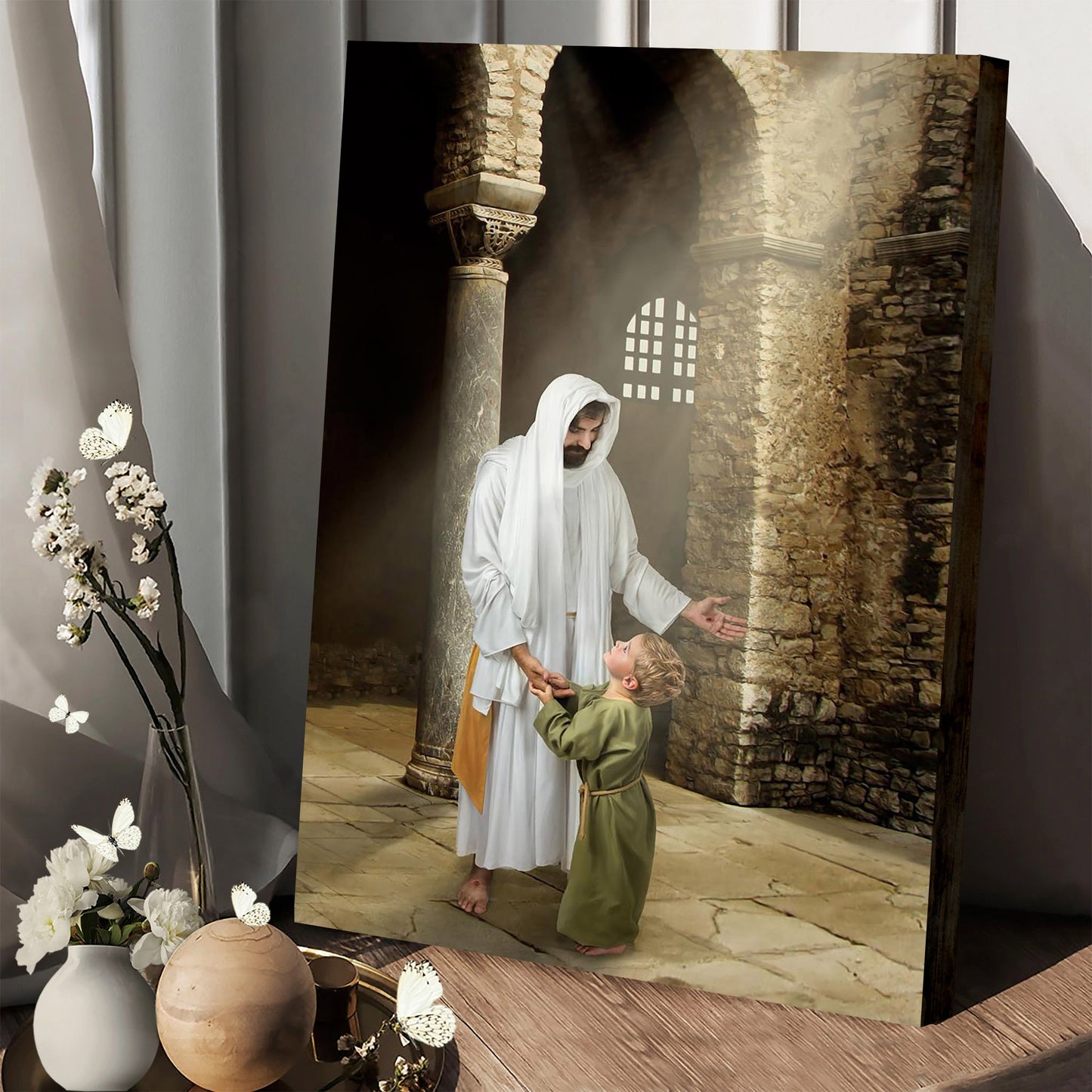 Jesus And A Child Picture - Feeling My Savior's Love Canvas Wall Art - Christian Wall Decor