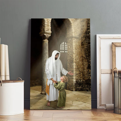 Jesus And A Child Picture - Feeling My Savior's Love Canvas Wall Art - Christian Wall Decor