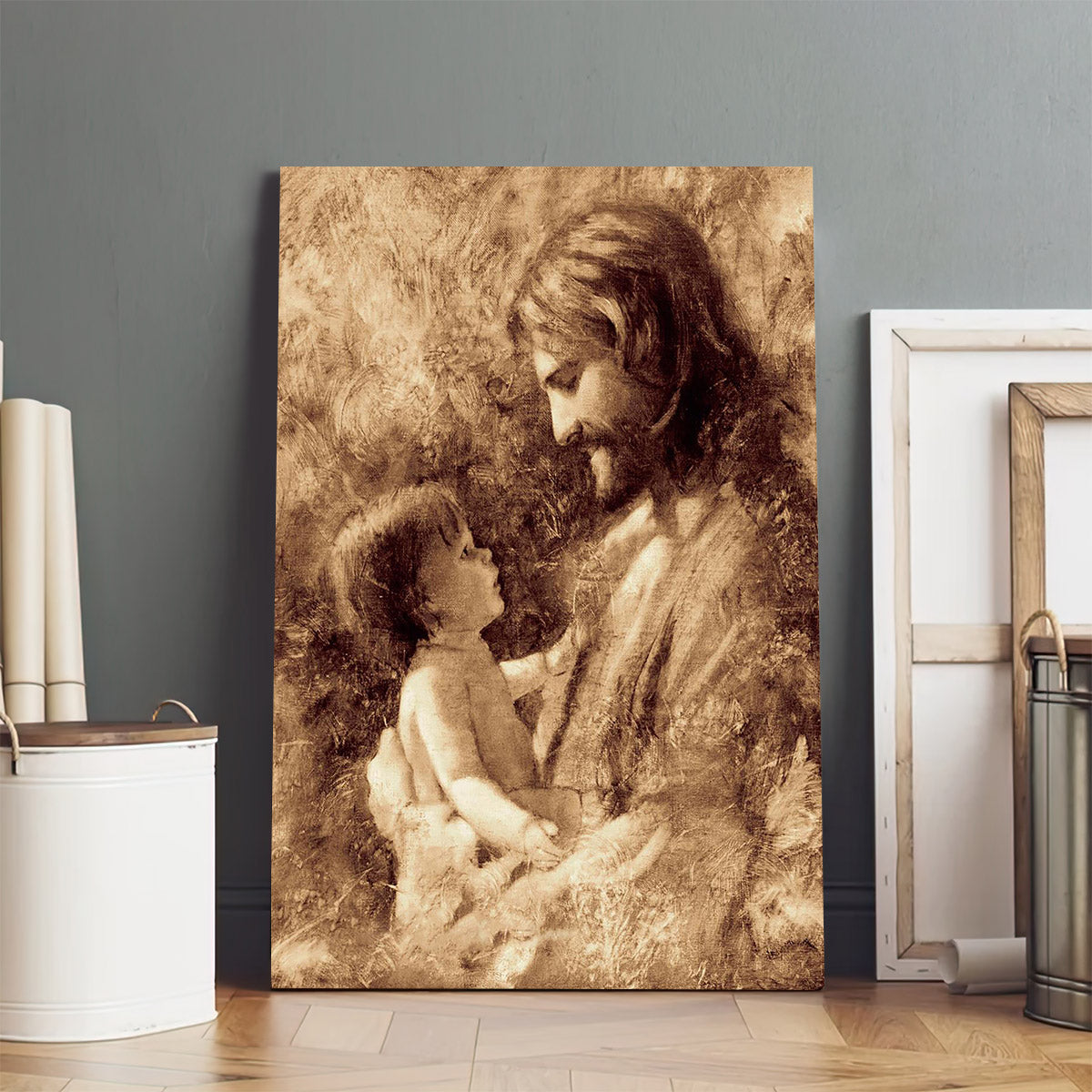 Jesus And A Child Picture - For Such Is The Kingdom Canvas Wall Art - Christian Wall Decor