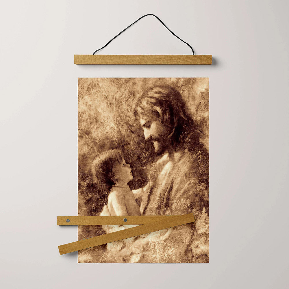 Jesus And A Child Picture - For Such Is The Kingdom Hanging Canvas Wall Art - Christian Wall Decor - Religious Canvas