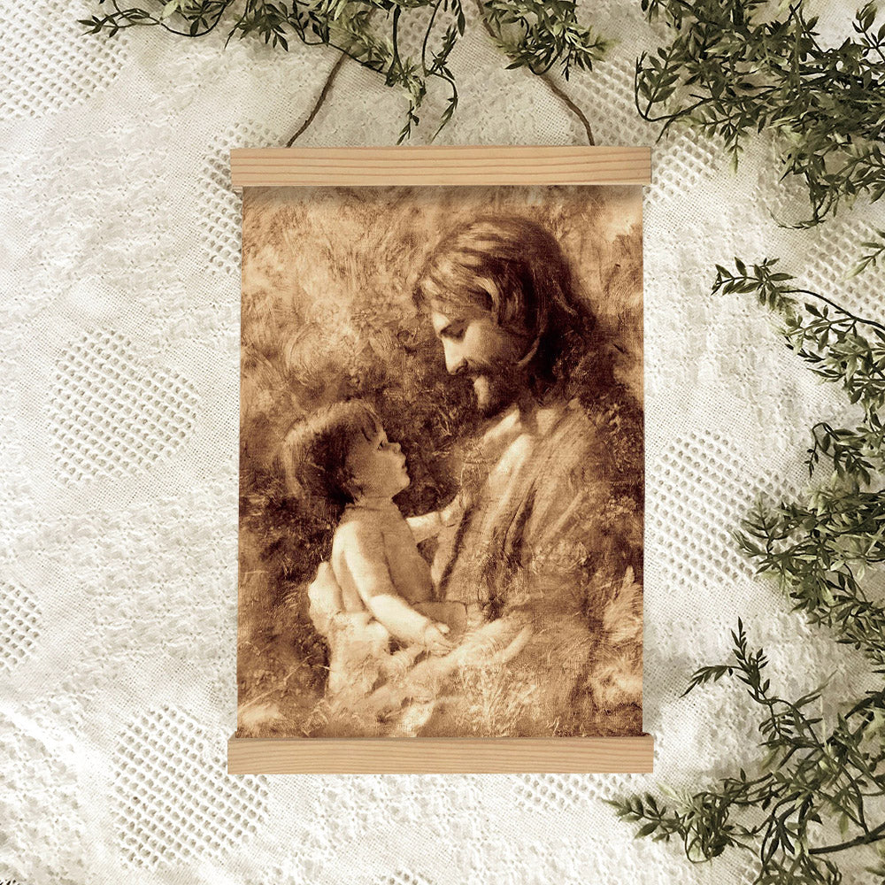 Jesus And A Child Picture - For Such Is The Kingdom Hanging Canvas Wall Art - Christian Wall Decor - Religious Canvas