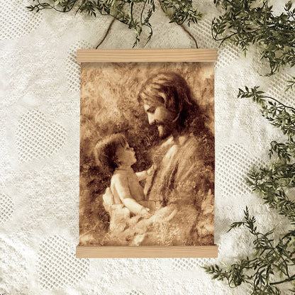 Jesus And A Child Picture - For Such Is The Kingdom Hanging Canvas Wall Art - Christian Wall Decor - Religious Canvas