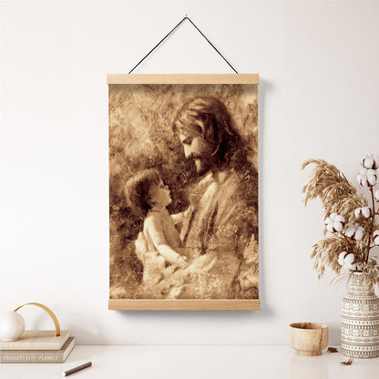 Jesus And A Child Picture - For Such Is The Kingdom Hanging Canvas Wall Art - Christian Wall Decor - Religious Canvas