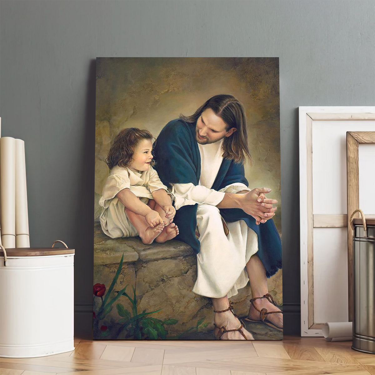 Jesus And A Child Picture - Friends Canvas Wall Art - Christian Wall Decor