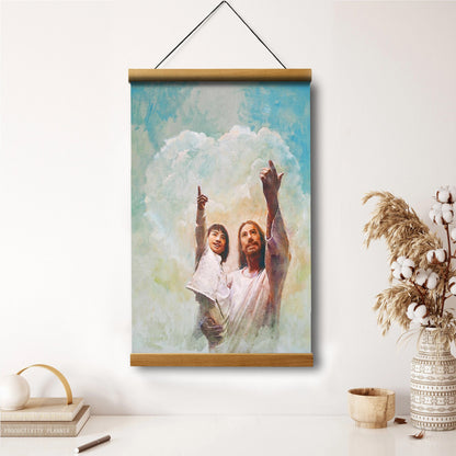 Jesus And A Child Picture - God Is Love Hanging Canvas Wall Art - Christian Wall Decor - Religious Canvas