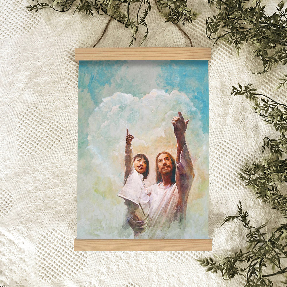 Jesus And A Child Picture - God Is Love Hanging Canvas Wall Art - Christian Wall Decor - Religious Canvas