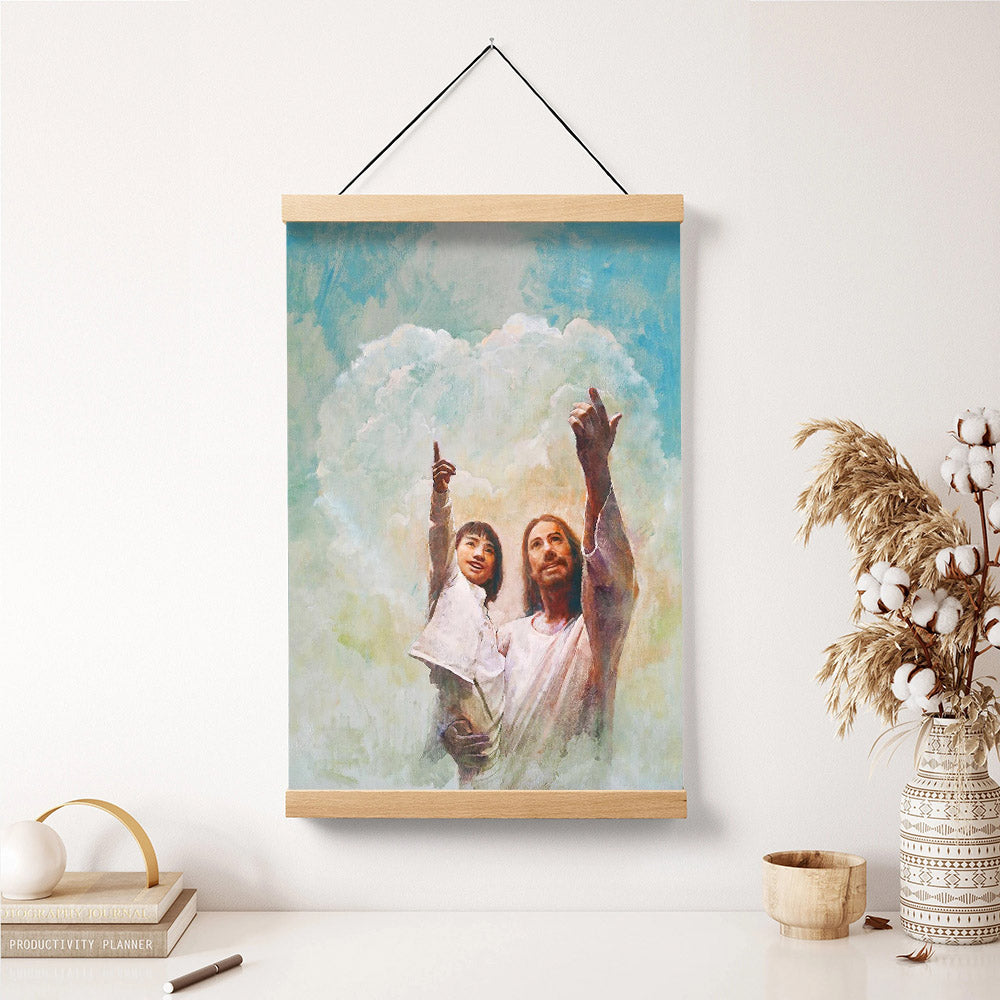 Jesus And A Child Picture - God Is Love Hanging Canvas Wall Art - Christian Wall Decor - Religious Canvas