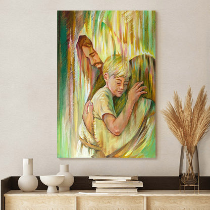 Jesus And A Child Picture - He Hears Me Canvas Wall Art - Christian Wall Decor