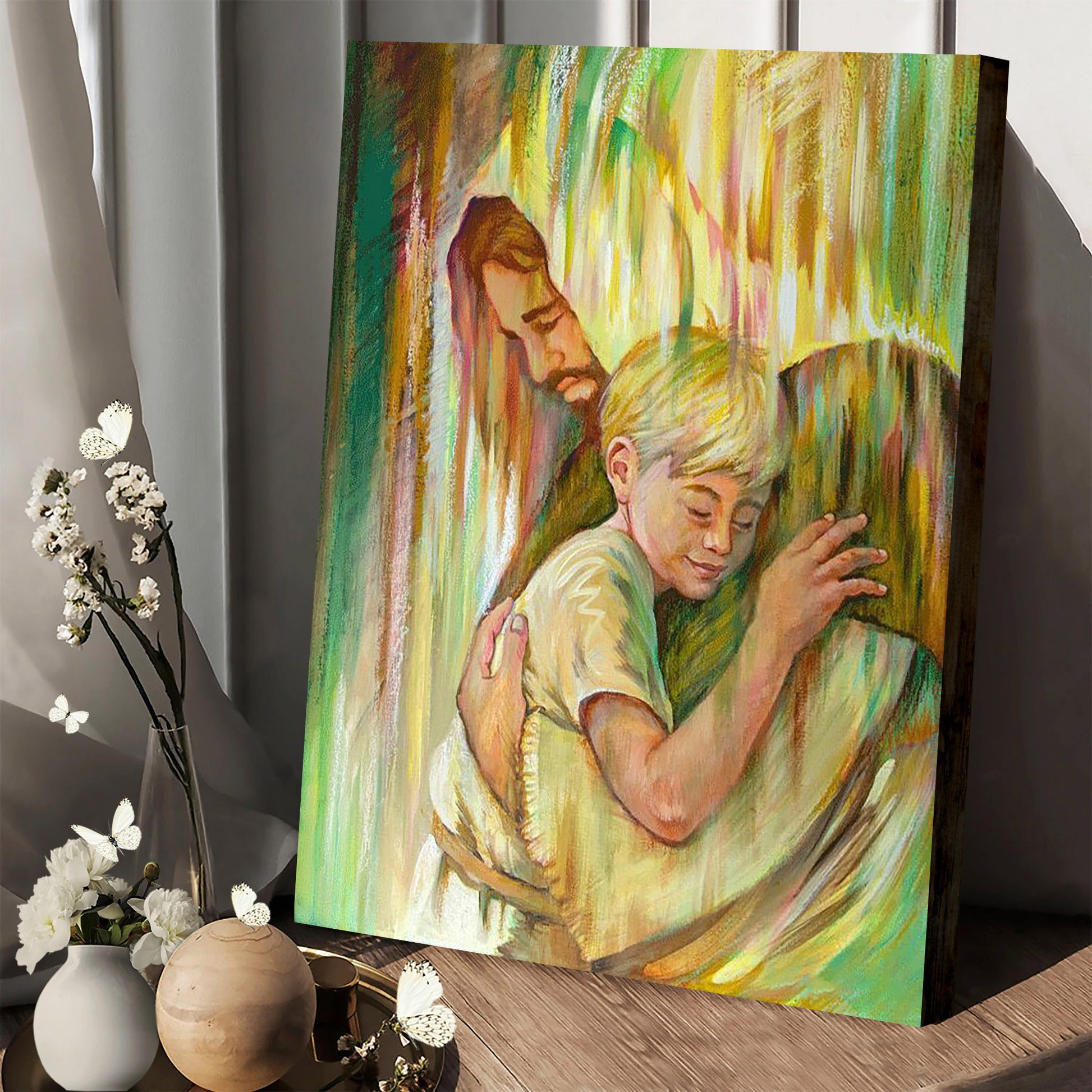 Jesus And A Child Picture - He Hears Me Canvas Wall Art - Christian Wall Decor