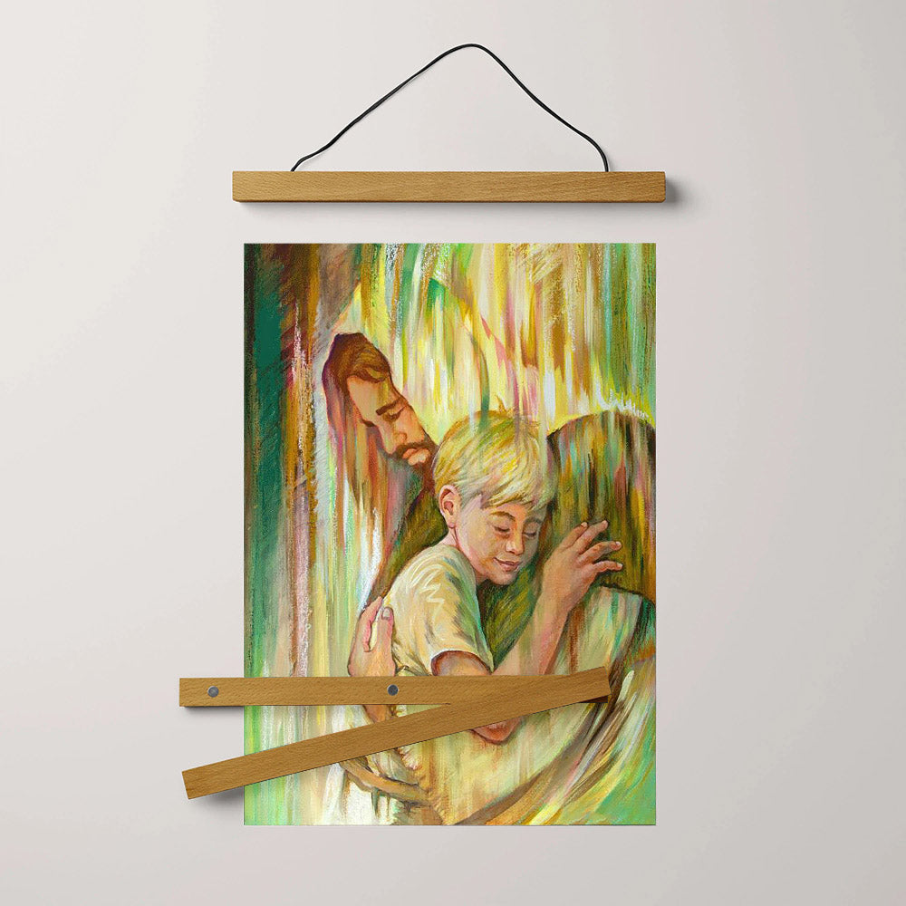 Jesus And A Child Picture - He Hears Me Hanging Canvas Wall Art - Christian Wall Decor - Religious Canvas