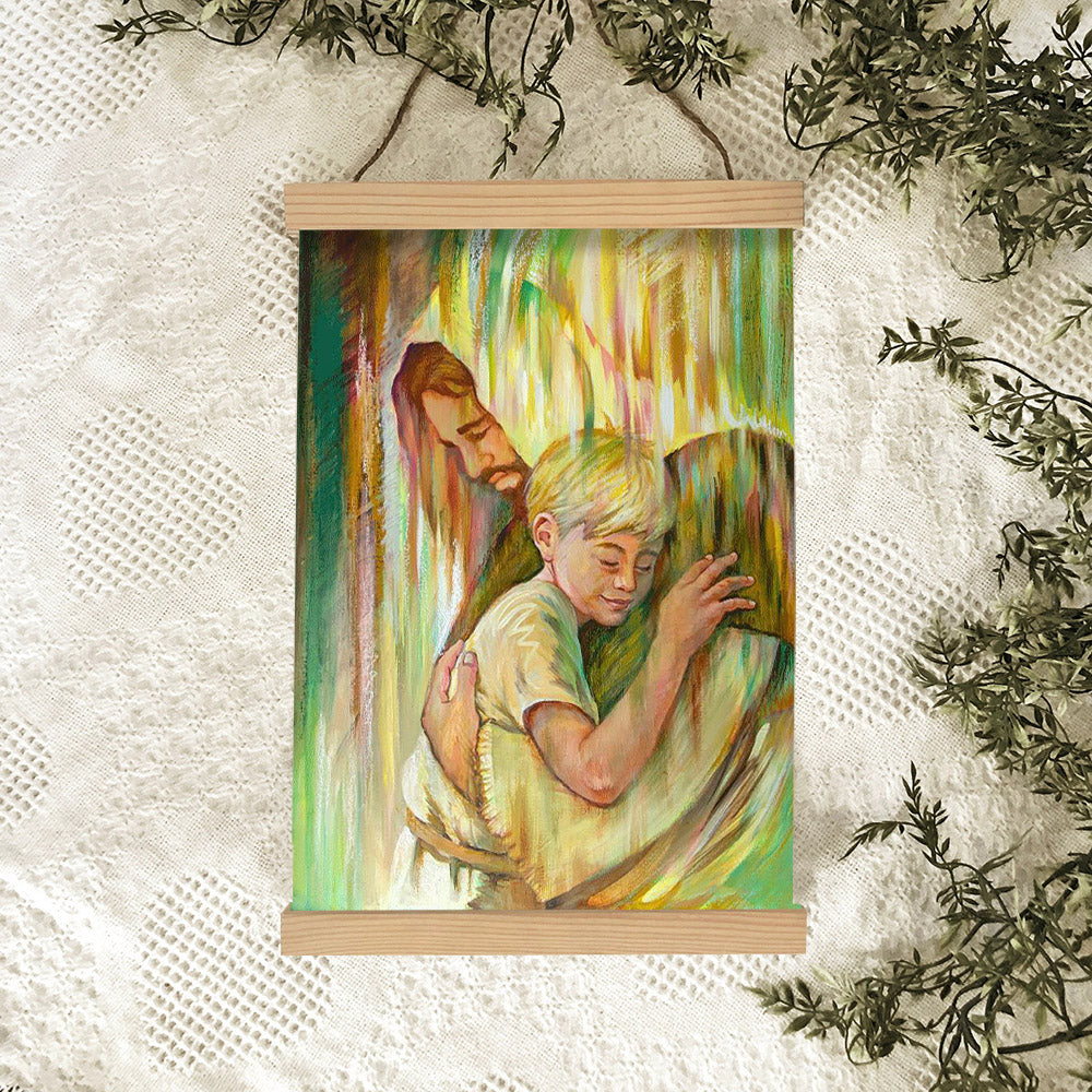 Jesus And A Child Picture - He Hears Me Hanging Canvas Wall Art - Christian Wall Decor - Religious Canvas