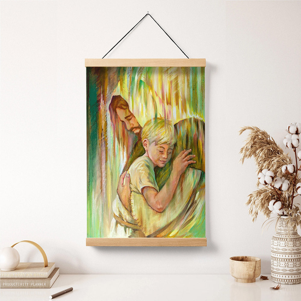 Jesus And A Child Picture - He Hears Me Hanging Canvas Wall Art - Christian Wall Decor - Religious Canvas