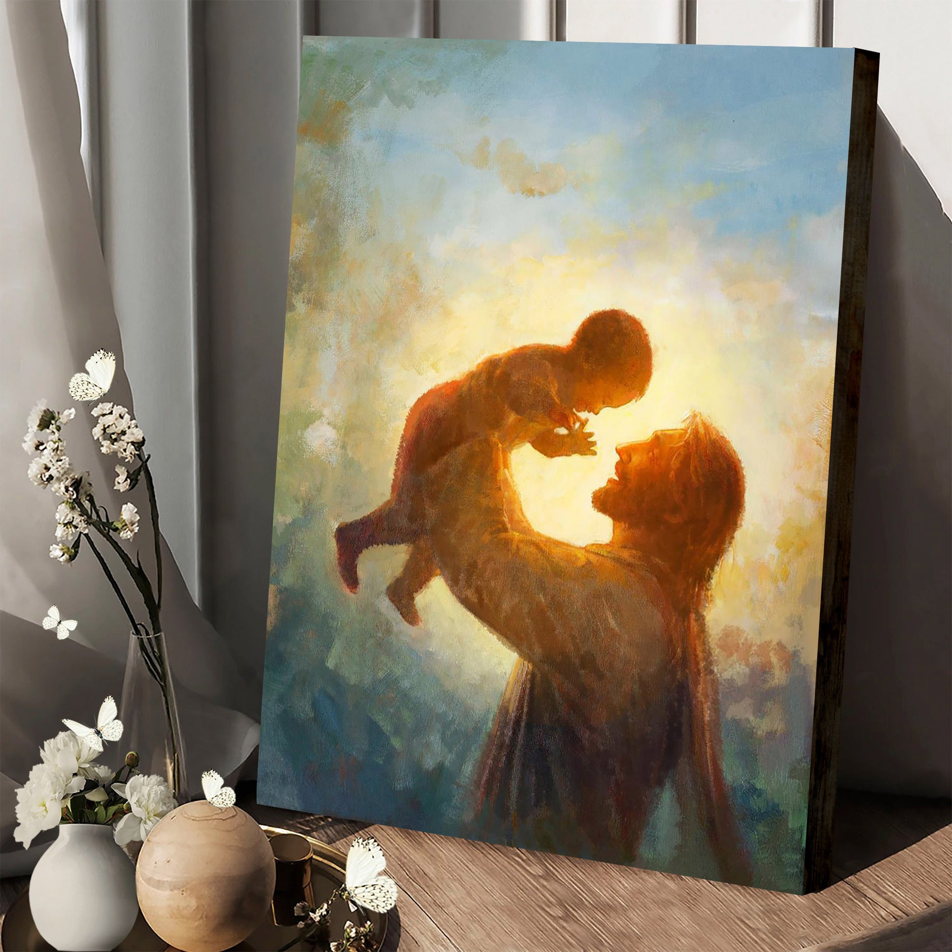 Jesus And A Child Picture - Heaven's Gift Canvas Wall Art - Christian Wall Decor