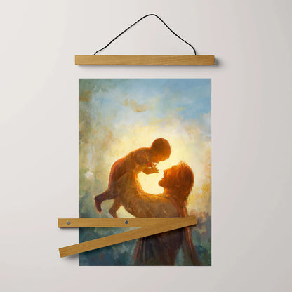 Jesus And A Child Picture - Heaven's Gift Hanging Canvas Wall Art - Christian Wall Decor - Religious Canvas
