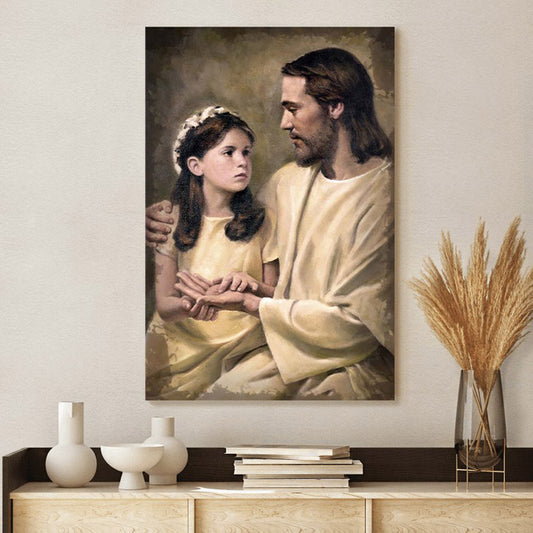 Jesus And A Child Picture - In His Hands Canvas Wall Art - Christian Wall Decor