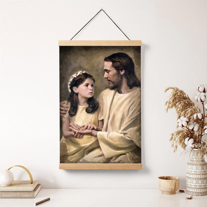 Jesus And A Child Picture - In His Hands Hanging Canvas Wall Art - Christian Wall Decor - Religious Canvas