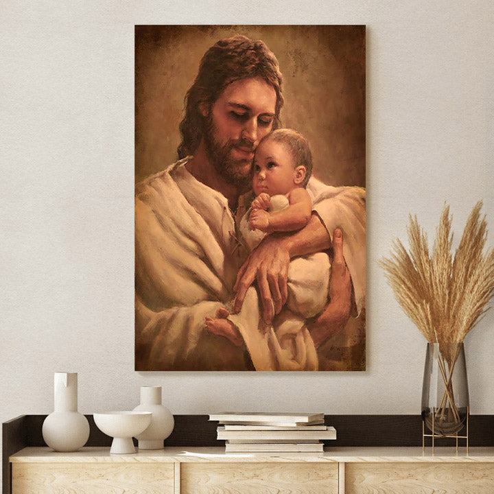 Jesus And A Child Picture - In The Arms Of His Love Canvas Wall Art - Christian Wall Decor