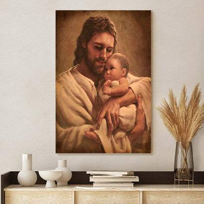 Jesus And A Child Picture - In The Arms Of His Love Canvas Wall Art - Christian Wall Decor