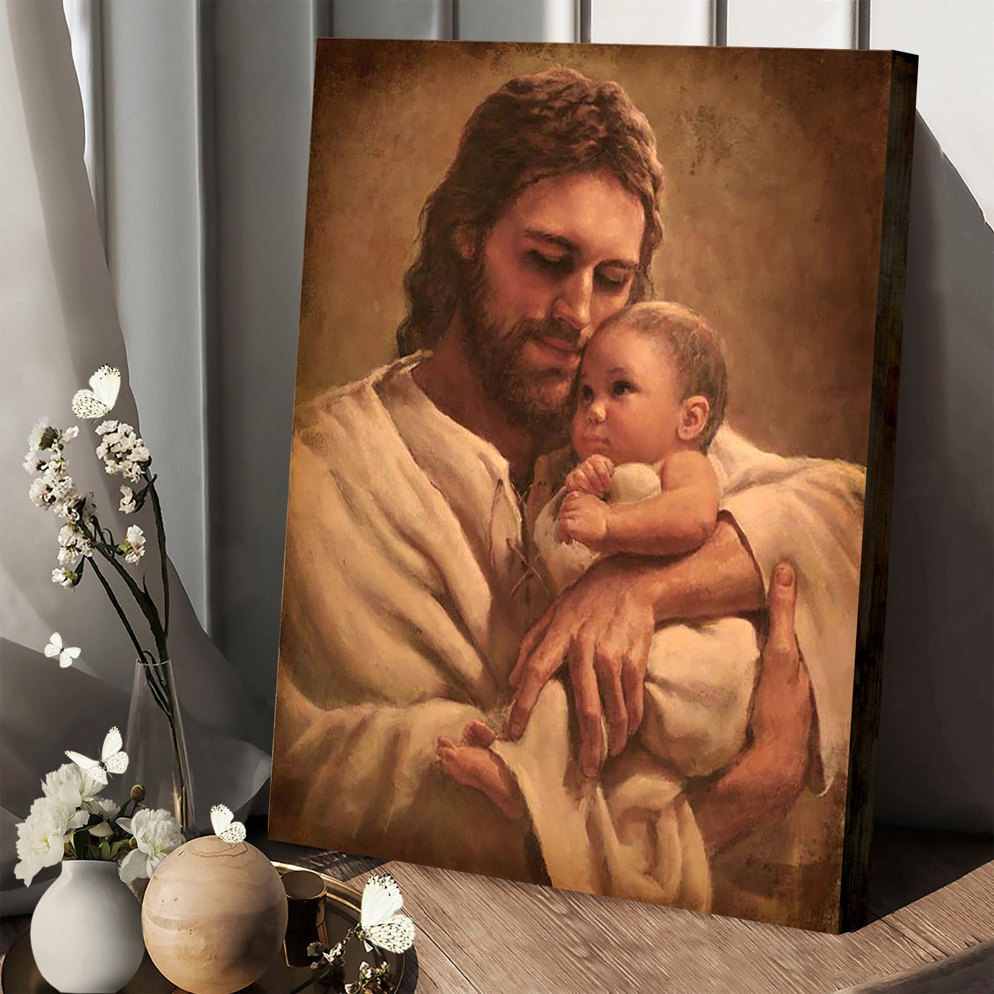 Jesus And A Child Picture - In The Arms Of His Love Canvas Wall Art - Christian Wall Decor