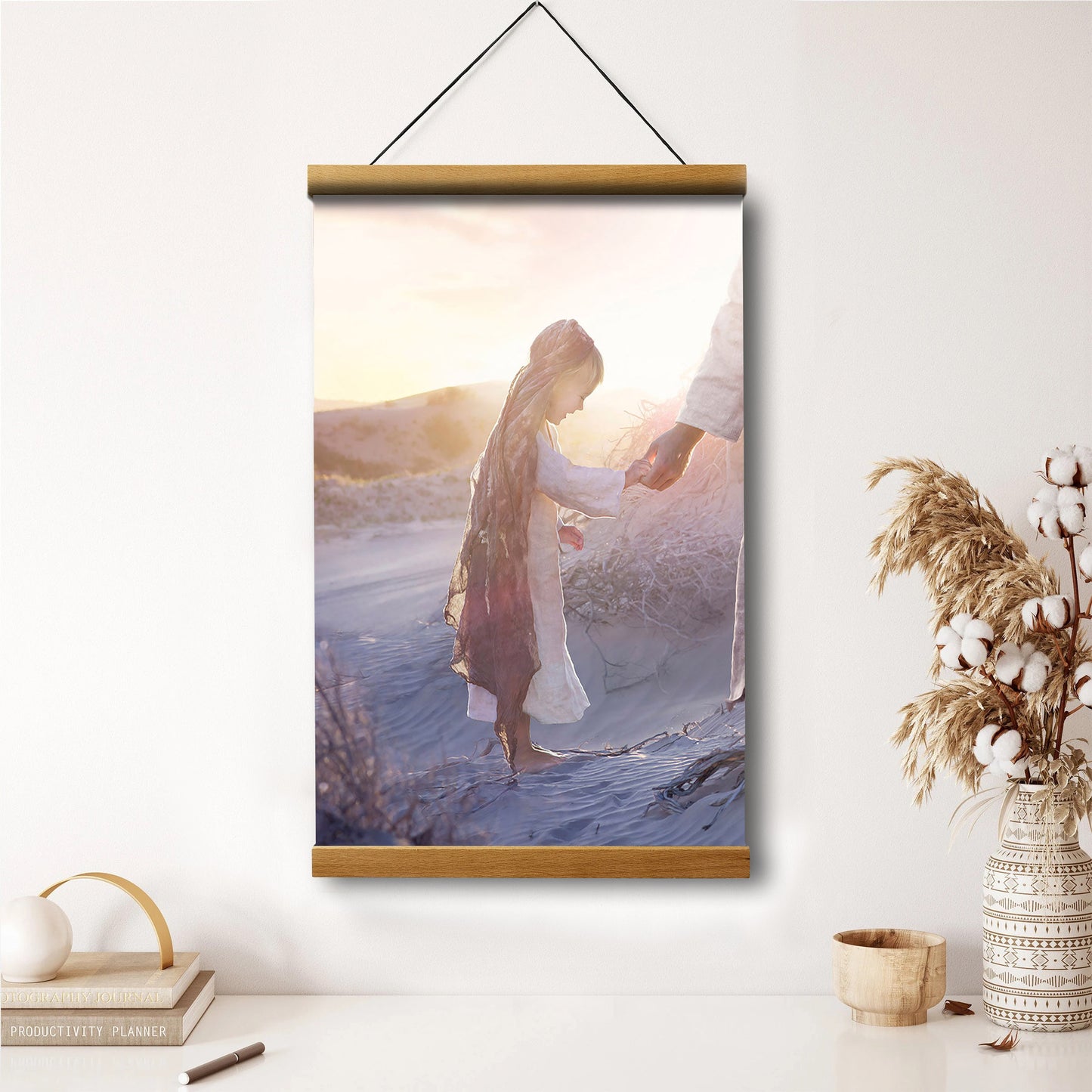 Jesus And A Child Picture - Joy Hanging Canvas Wall Art - Christian Wall Decor - Religious Canvas