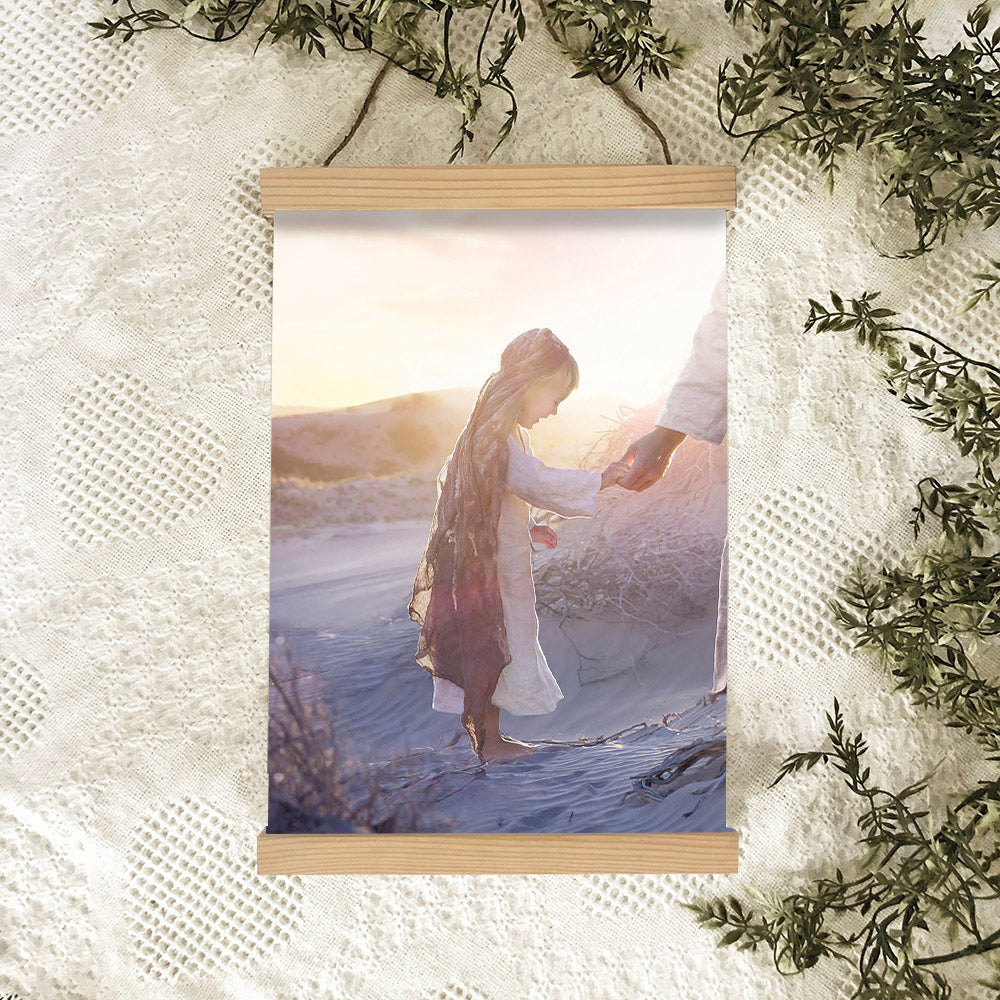 Jesus And A Child Picture - Joy Hanging Canvas Wall Art - Christian Wall Decor - Religious Canvas