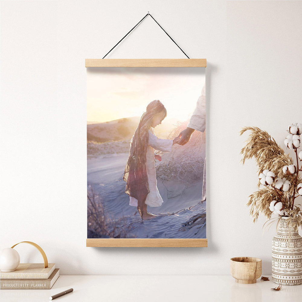 Jesus And A Child Picture - Joy Hanging Canvas Wall Art - Christian Wall Decor - Religious Canvas