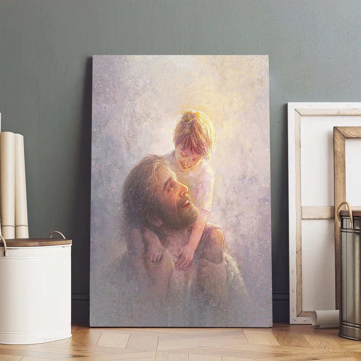 Jesus And A Child Picture - Light Upon His Shoulders Canvas Wall Art - Christian Wall Decor