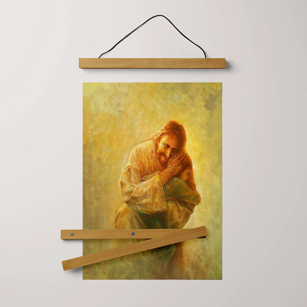 Jesus And A Child Picture - Like Unto A Child Hanging Canvas Wall Art - Christian Wall Decor - Religious Canvas