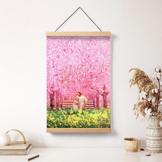 Jesus And A Child Picture - My Savior, My Friend Hanging Canvas Wall Art - Christian Wall Decor - Religious Canvas