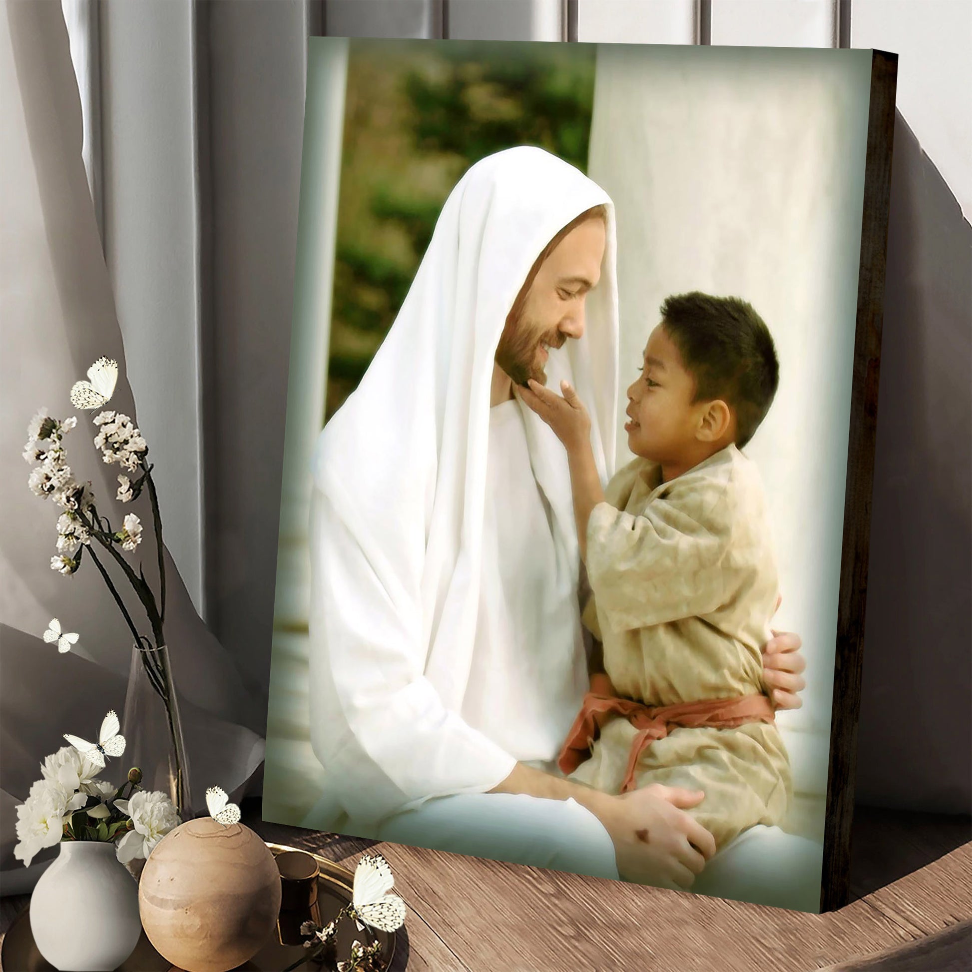 Jesus And A Child Picture - The Love Of A Child Canvas Wall Art - Christian Wall Decor
