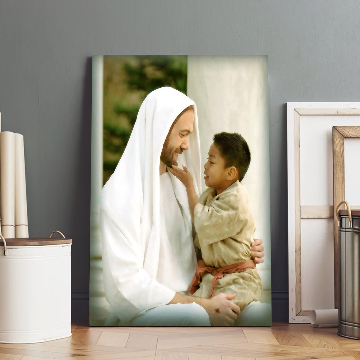 Jesus And A Child Picture - The Love Of A Child Canvas Wall Art - Christian Wall Decor