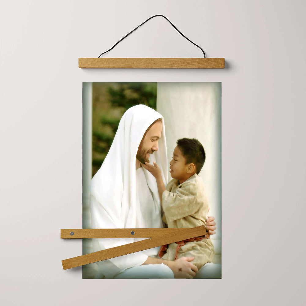 Jesus And A Child Picture - The Love Of A Child Hanging Canvas Wall Art - Christian Wall Decor - Religious Canvas