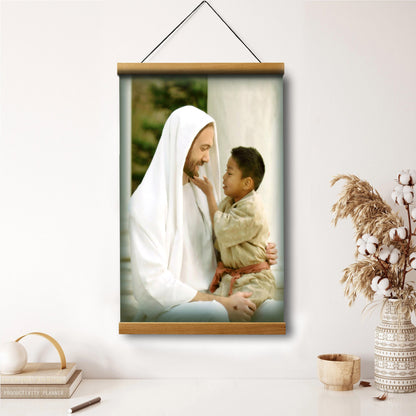 Jesus And A Child Picture - The Love Of A Child Hanging Canvas Wall Art - Christian Wall Decor - Religious Canvas