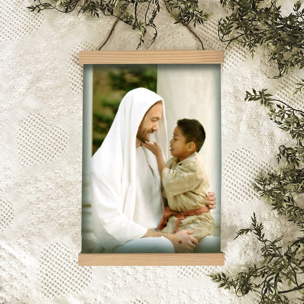 Jesus And A Child Picture - The Love Of A Child Hanging Canvas Wall Art - Christian Wall Decor - Religious Canvas