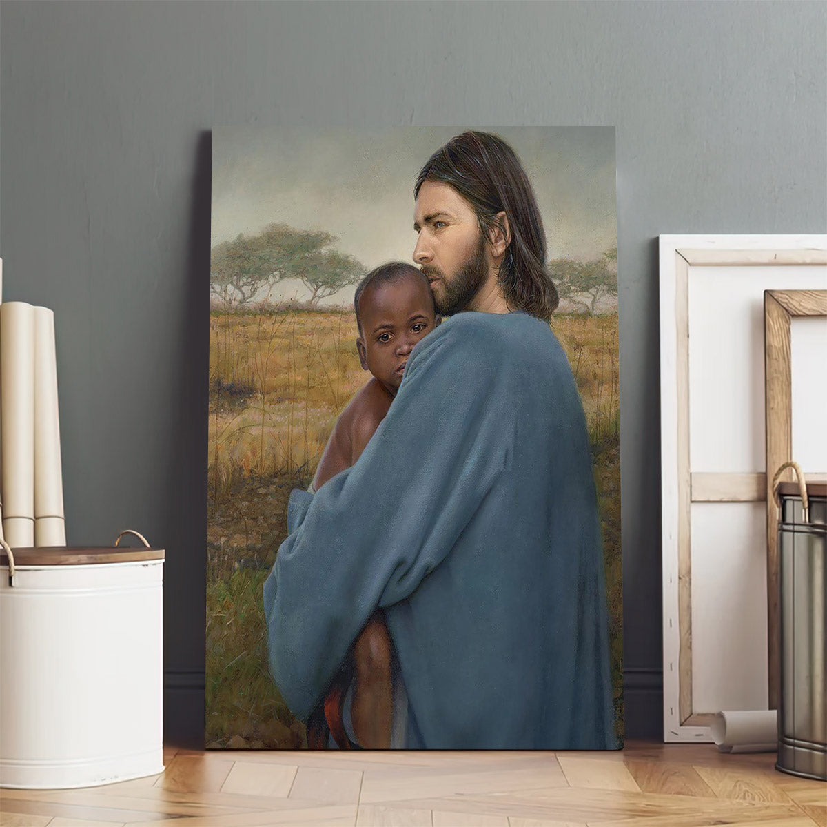 Jesus And A Child Picture - Jesus And Black Boy - Worth Of A Soul Canvas Wall Art - Christian Wall Decor