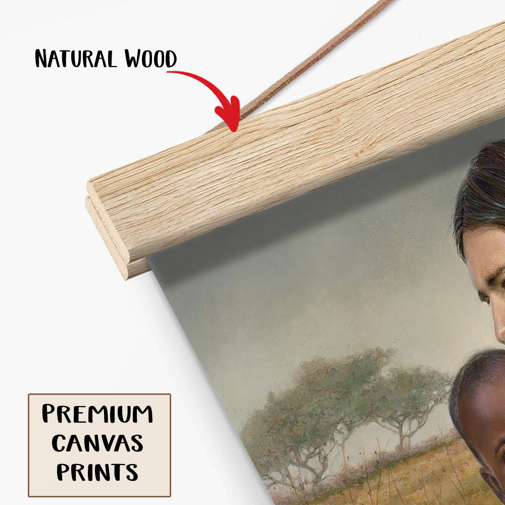 Jesus And A Child Picture - Worth Of A Soul Hanging Canvas Wall Art - Christian Wall Decor - Religious Canvas