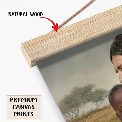 Jesus And A Child Picture - Worth Of A Soul Hanging Canvas Wall Art - Christian Wall Decor - Religious Canvas