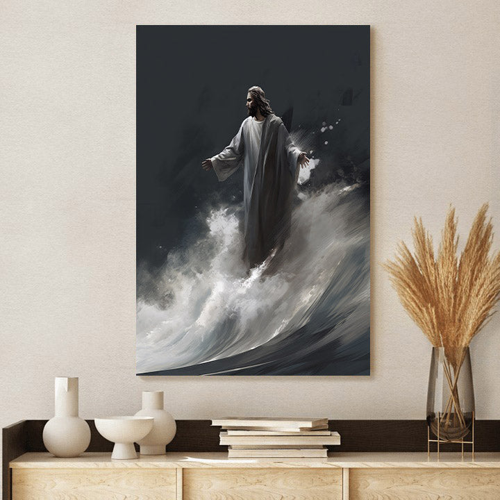 Wave Offering Jesus Jesus And A Wave 1 - Canvas Picture - Jesus Christ Canvas - Christian ...
