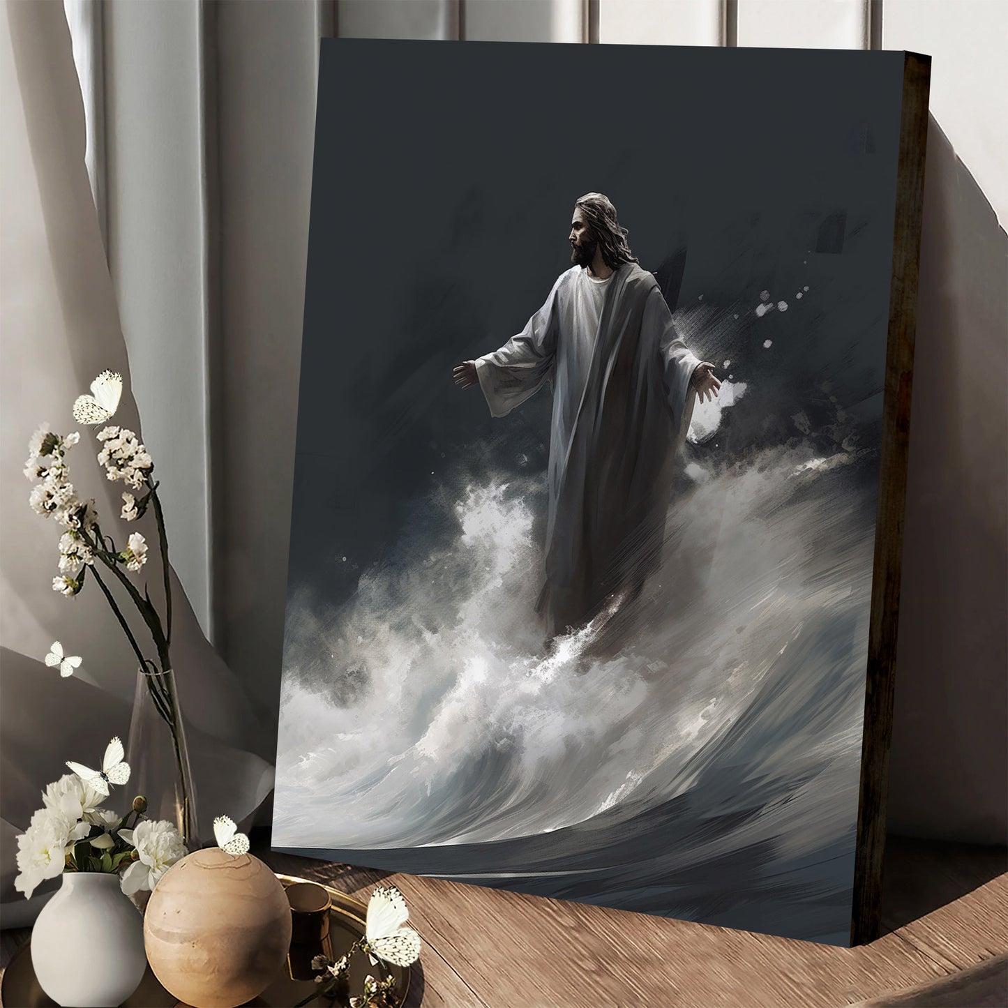 Jesus And A Wave 1 - Canvas Picture - Jesus Christ Canvas - Christian Wall Art