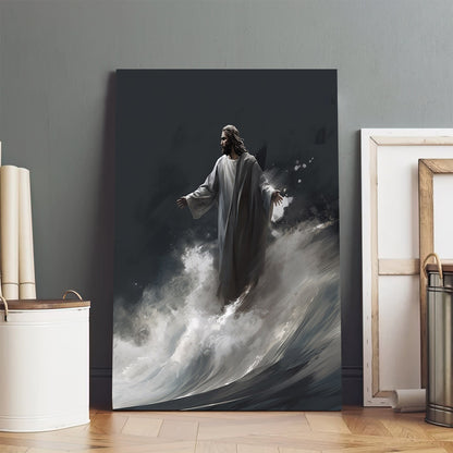 Jesus And A Wave 1 - Canvas Picture - Jesus Christ Canvas - Christian Wall Art