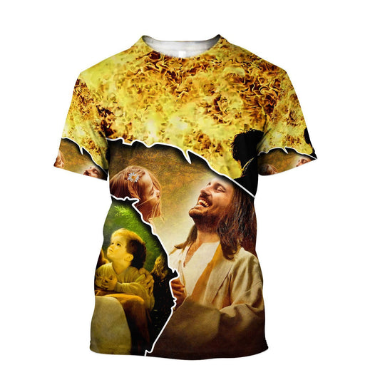 Jesus And Baby Jesus Unisex Shirt - Christian 3D Shirt