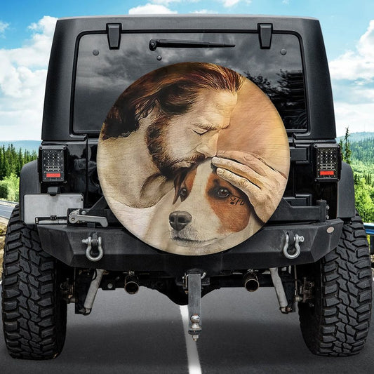 Jesus And Beagle Spare Tire Covers - Beagle Wheel Cover - Jesus Believer - Christian Gift