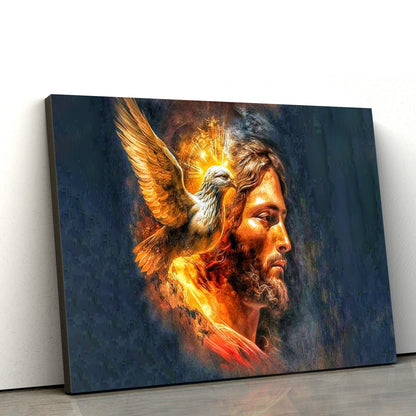 Jesus And Bird Canvas Wall Art - Jesus Canvas Picture - Christian Canvas Art
