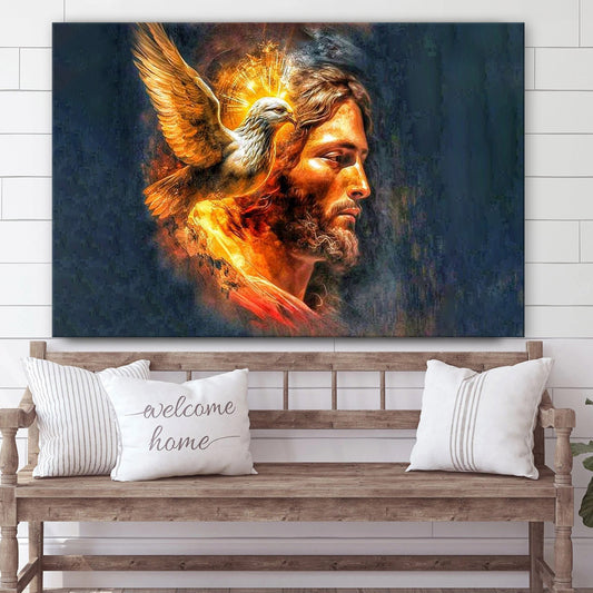 Jesus And Bird Canvas Wall Art - Jesus Canvas Picture - Christian Canvas Art