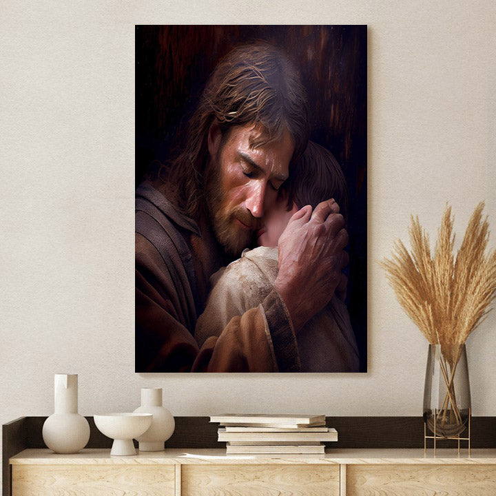 Jesus And Boy - Canvas Pictures - Jesus Canvas Art - Christian Wall Art