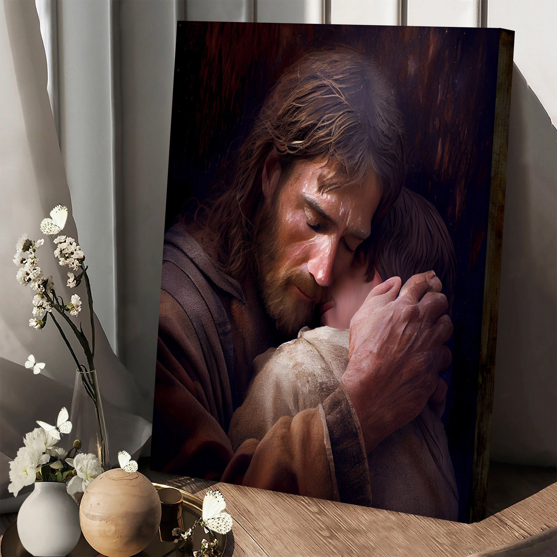 Jesus And Boy - Canvas Pictures - Jesus Canvas Art - Christian Wall Art