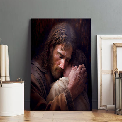 Jesus And Boy - Canvas Pictures - Jesus Canvas Art - Christian Wall Art