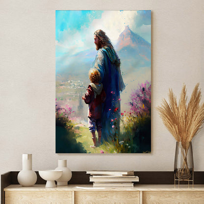 Jesus And Boy - Jesus Canvas Art - Christian Wall Art