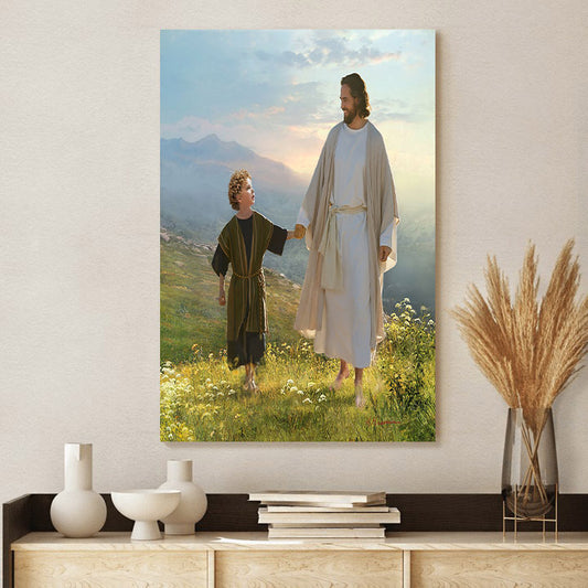 Jesus And Boy Canvas Picture - Jesus Christ Canvas Art - Christian Wall Canvas