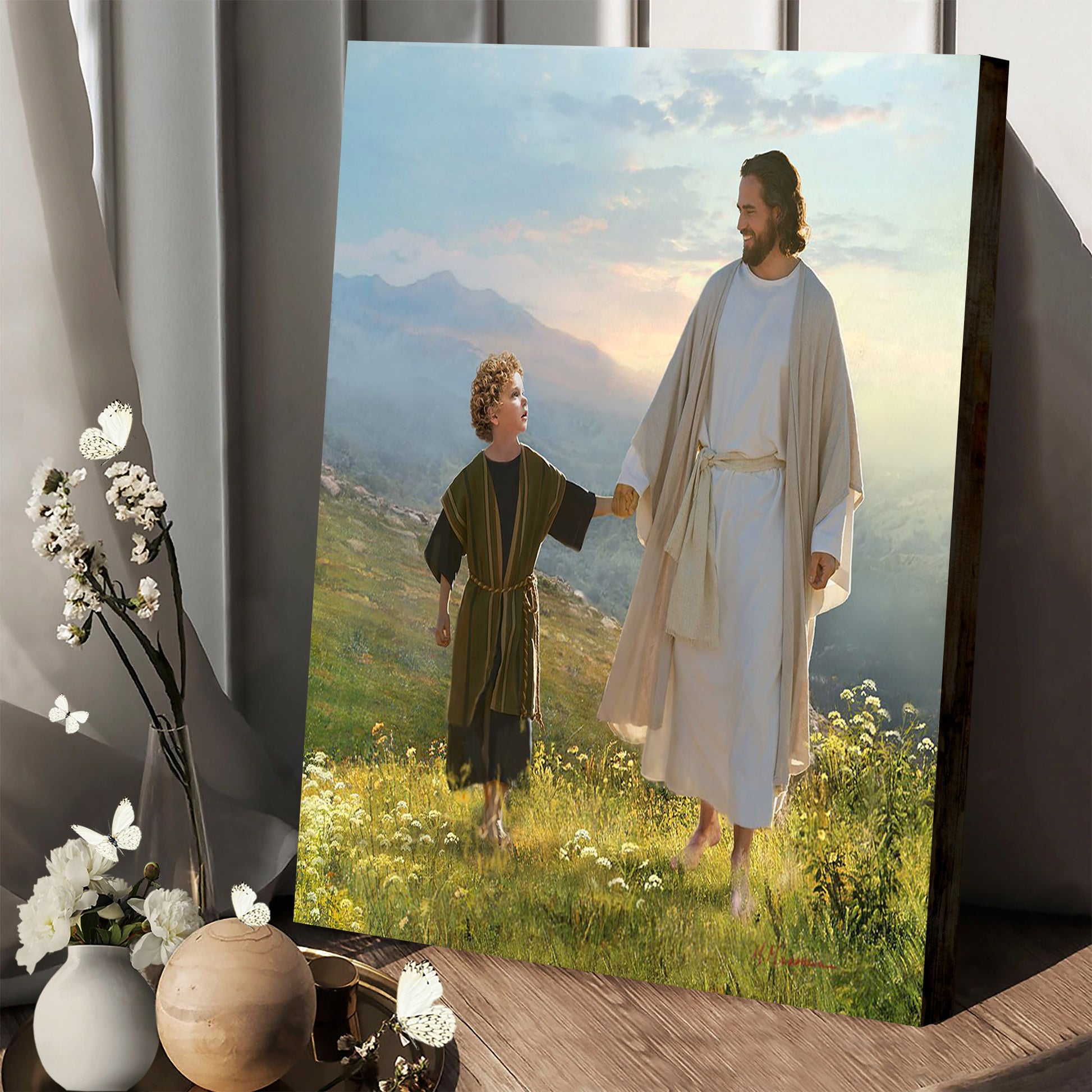 Jesus And Boy Canvas Picture - Jesus Christ Canvas Art - Christian Wall Canvas